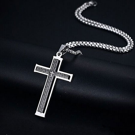 Colliers pendentif croix en acier inoxydable titane pour hommes